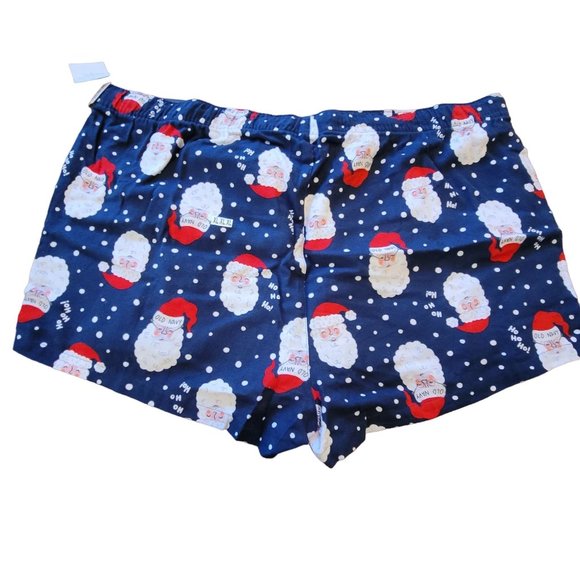 Blue Santa Flannel Sleep Shorts Lounge Pajamas Womans Size XLT JJ2162 - Picture 3 of 4